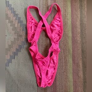 Neon Pink High Rise One Piece